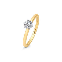 Bague de fiançailles bicolore Breuning à 6 griffes avec diamants de laboratoire - 41061510