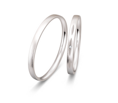 Breuning Dezent Trauringe mit Diamant 0,007 ct. - 48/04332 & 48/04331