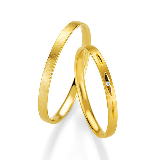 Breuning Dezent Trauringe 	mit Diamant 0,007 ct./ges. - 48/04332 & 48/04331