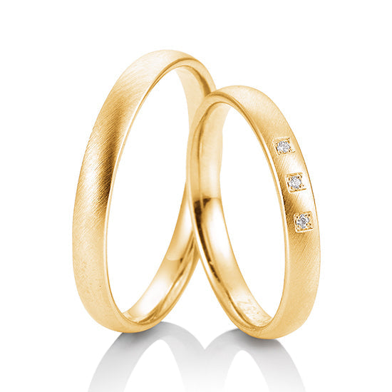 Breuning Dezent Trauringe mit 3 Diamanten 0,017 ct./ges. - 48/04966 & 48/04965