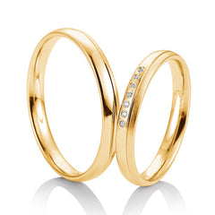 Breuning Dezent Trauringe mit 7 Diamanten 0,039 ct./ges. - 48/04968 & 48/04967