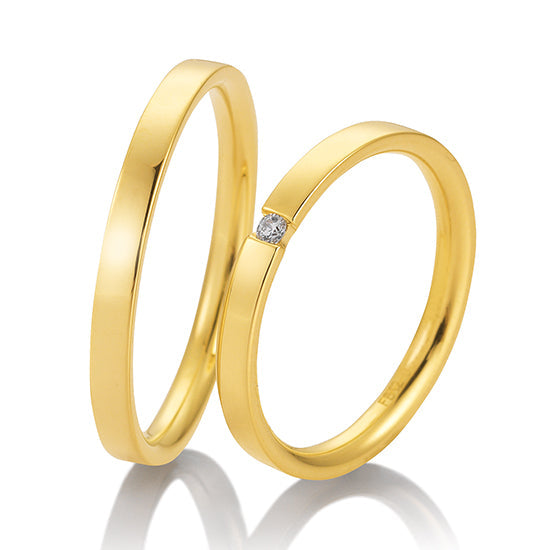 Breuning Dezent Trauringe mit Diamant 0,03 ct. - 48/05732 & 48/05731