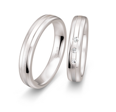 Breuning Klassik Trauringe mit Diamant - 48/04020 & 48/04019