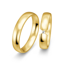 Breuning Klassik Trauringe mit Diamant - 48/04038 & 48/04037