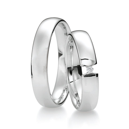 Breuning Klassik Trauringe mit Diamant - 48/04038 & 48/04037