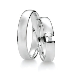 Breuning Klassik Trauringe mit Diamant - 48/04038 & 48/04037