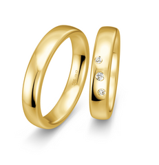 Breuning Klassik Trauringe mit 3 Diamanten 0,06 ct./ges. - 48/04040 & 48/04039