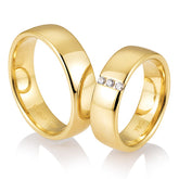 Breuning Klassik Trauringe mit 3 Diamanten - 48/05870 & 48/05869