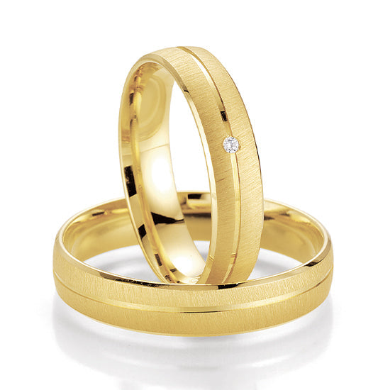 Breuning Klassik Trauringe mit Diamant - 48/07010 & 48/07009