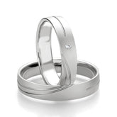 Breuning Klassik Trauringe mit Diamant 0,15 ct - 48/07076 & 48/07075