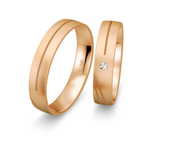 Breuning Klassik Trauringe mit Diamant 0,15 ct - 48/07076 & 48/07075