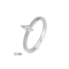 Breuning Navette Verlobungsring mit Diamanten