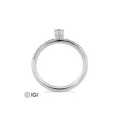 Breuning Oval Verlobungsring mit Labordiamanten - 41062340