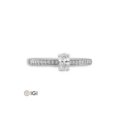 Breuning Oval Verlobungsring mit Labordiamanten - 41062340