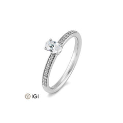 Breuning Oval Verlobungsring mit Labordiamanten - 41062340