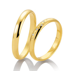 Breuning Sternenhimmel Trauringe mit Diamanten 0,022 ct. 48/05722 & 48/05721