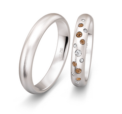 Breuning Sternenhimmel Trauringe mit 13 Diamanten 0,192 ct./ges. - 48/09908 & 48/09907