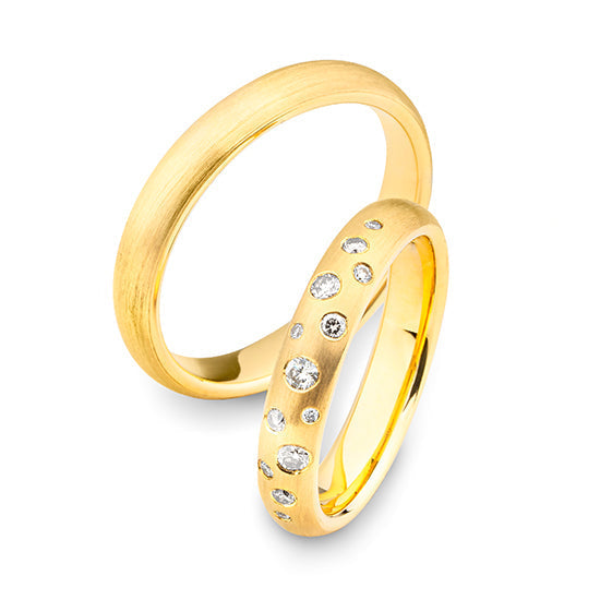 Breuning Sternenhimmel Trauringe mit 13 Diamanten 0,192 ct./ges. - 48/09908 & 48/09907