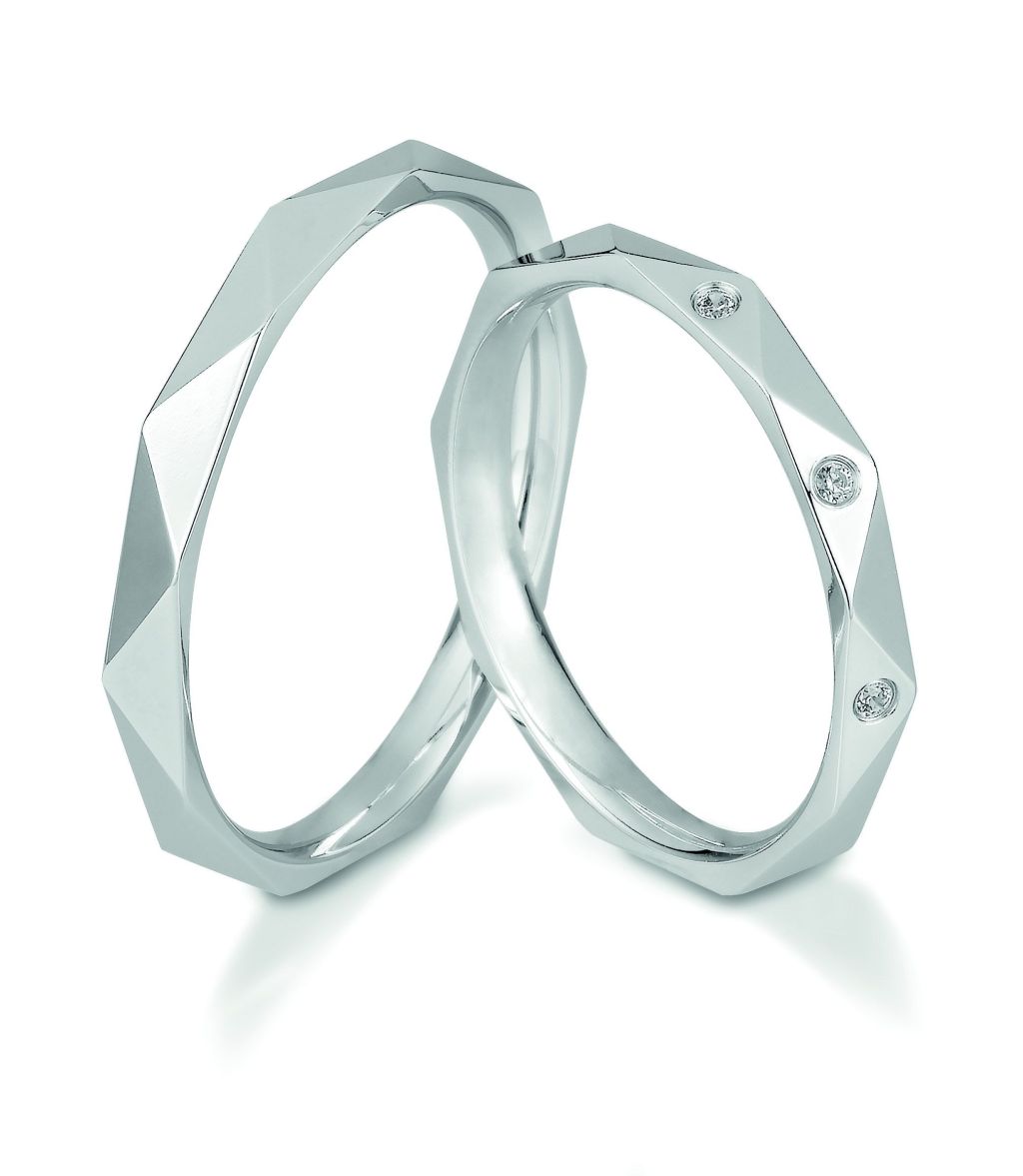 Breuning Trauringe Afterglow mit Diamanten - 48/06486 & 48/06485