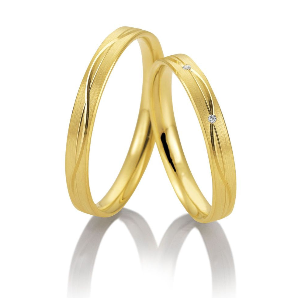 Breuning Trauringe Basic mit Diamanten - 48/05702 & 48/05701