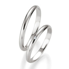 Breuning Trauringe Basic mit einem Diamanten - 48/04312 & 48/04311