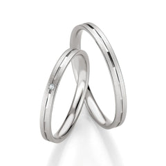 Breuning Trauringe Basic mit einem Diamanten - 48/04322 & 48/04321