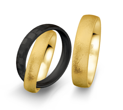 Breuning Trauringe Tenere mit Carbon - 48/06755 & 48/06756