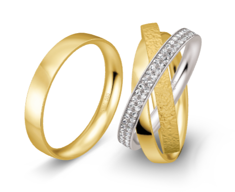 Breuning Trauringe Tenere mit Diamanten - 48/06754 & 48/06753