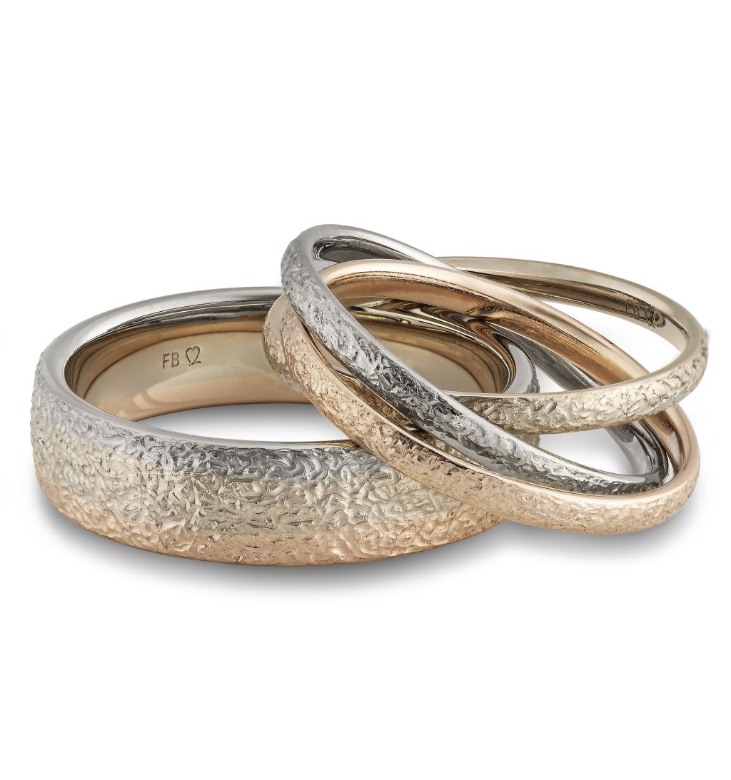 Breuning Trauringe Tricolor Blended Wave - 48/06729 & 48/06730