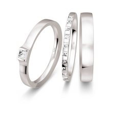 Breuning Triset Trauringe mit 10 Diamanten 0,295 ct. - 48/06607 & 48/06608 & 48/06609