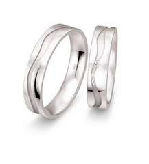 Breuning Welle Trauringe mit 3 Diamant 0,025 ct. - 48/02610 & 48/02609