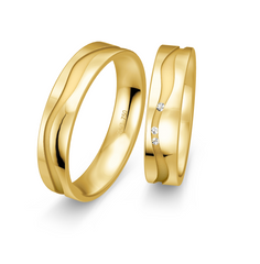 Breuning Welle Trauringe mit 3 Diamant 0,025 ct. - 48/02610 & 48/02609