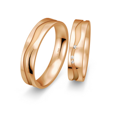 Breuning Welle Trauringe mit 3 Diamant 0,025 ct. - 48/02610 & 48/02609