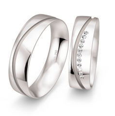 Alliances Breuning Welle avec 11 diamants 0,083 ct. - 48/02628 et 48/02627