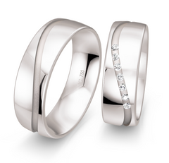 Breuning Welle Trauringe mit 7 Diamanten - 48/05210 & 48/05209