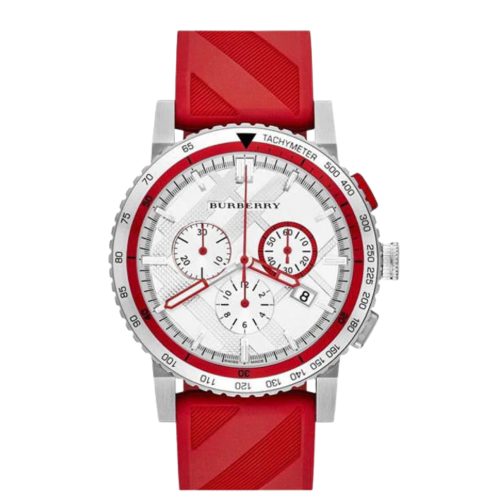 Burberry The City Herrenuhr - Rot Gummi - BU9809