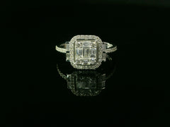 Bague de fiançailles Linden en or blanc 18 carats 750 millièmes et diamants - BYZ0005016