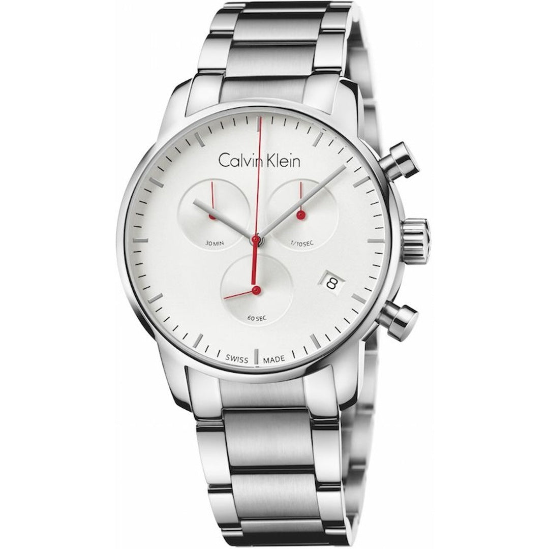 Calvin Klein City Chronograph Herren Uhr Silber