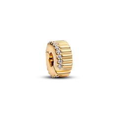 Charm Clip Pandora, Funkelnde Rillen aus 585er Gelbgold, 764078C01