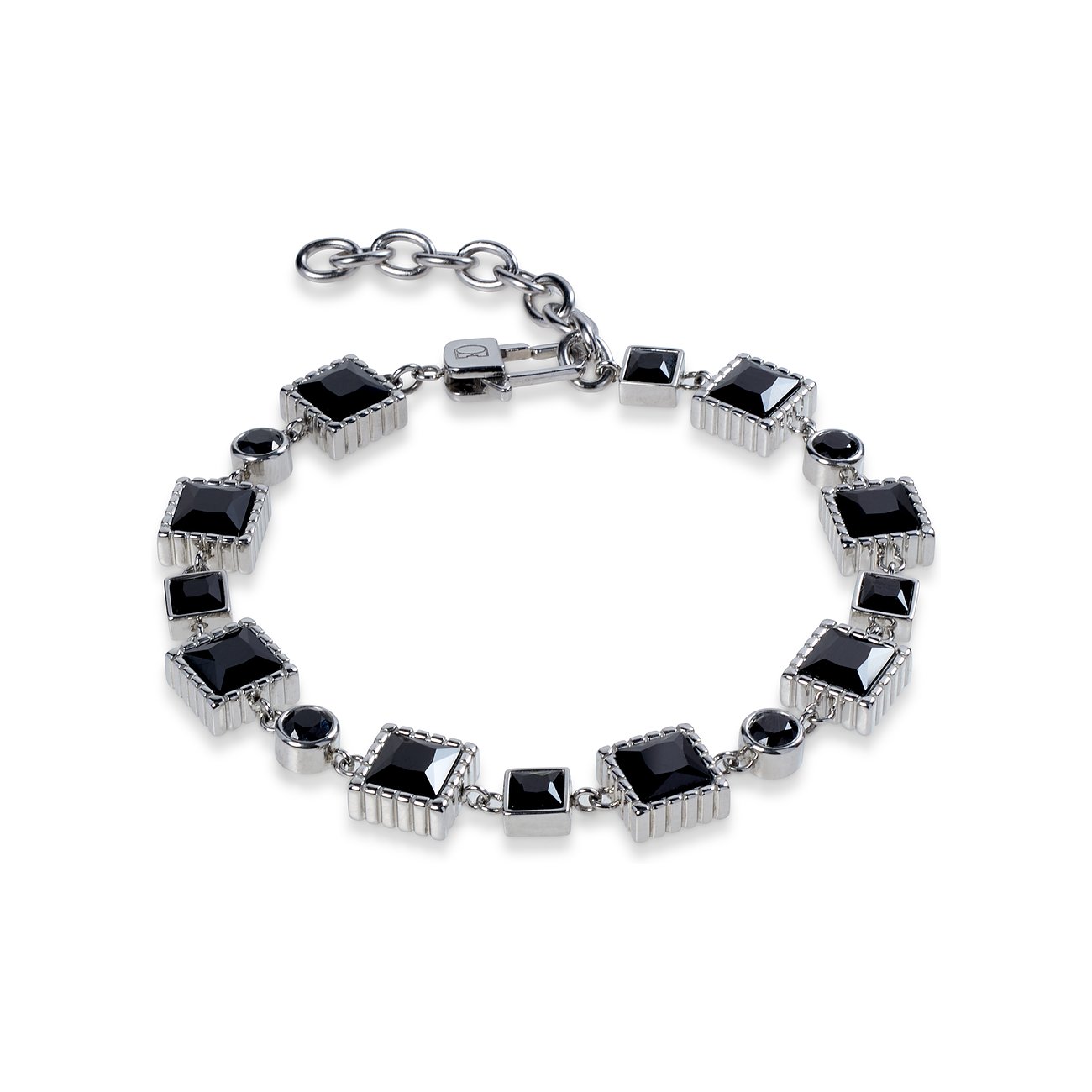 Coeur de Lion Geometry Spinell Armband Schwarz Silber 