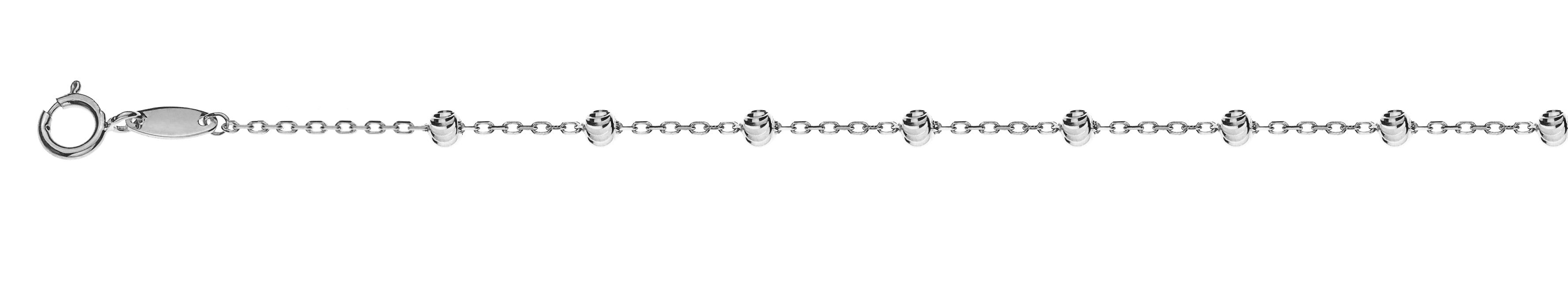 Collier Anker geschliffen Weissgold 750 mit 23 geschliffenen Kugeln - CGO210545