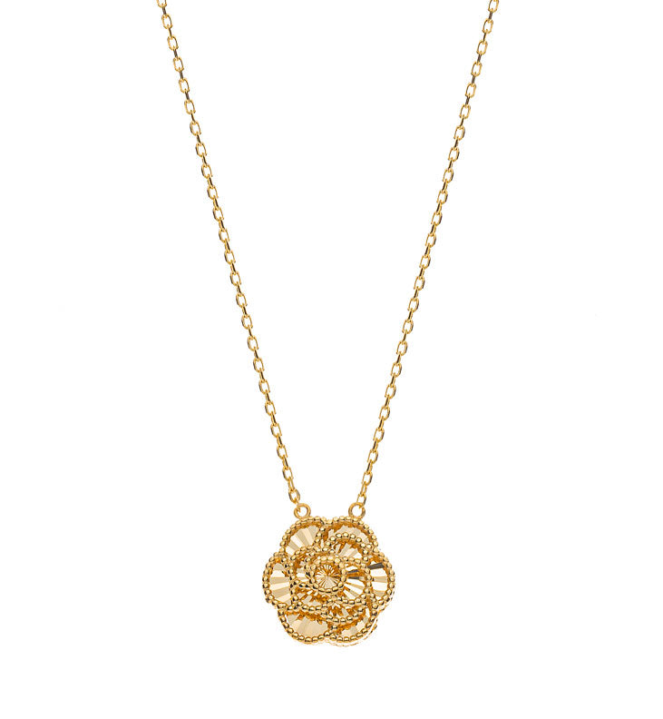 Collier Gelbgold 750 Anhänger in Rosenform - CGO113045