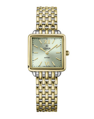 COVER Lovis Square Damen Uhr Grün Bicolor Gold
