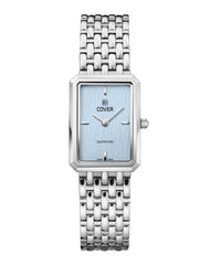 COVER Noble Square Hellblau, Silber Damenuhr - CO222.03