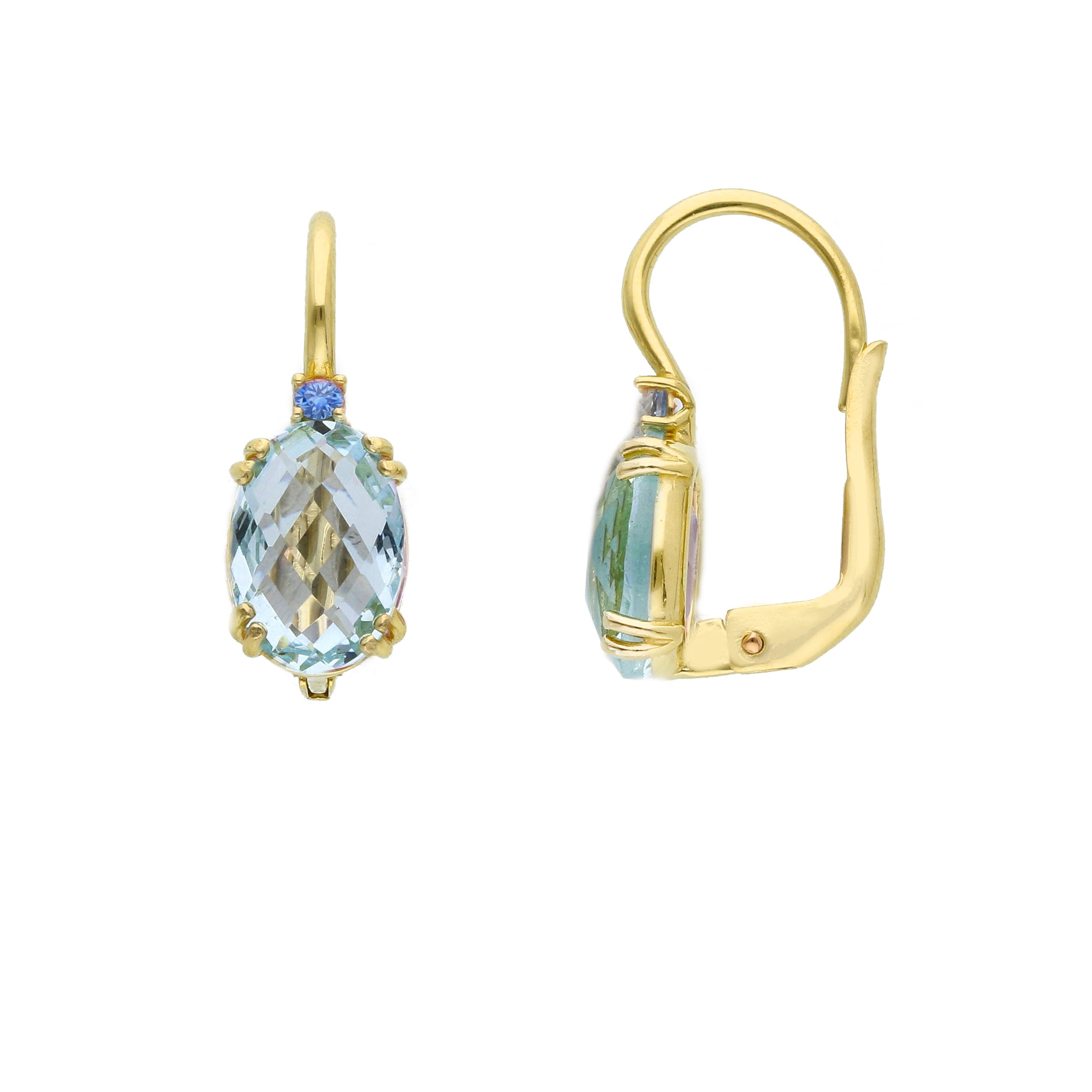 Creolen in 750/18 Karat Gelbgold mit gefassten Kristallen - 281662