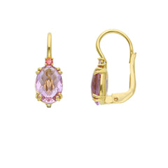 Creolen in 750/18 Karat Gelbgold mit Gefassten Kristallen - 281664