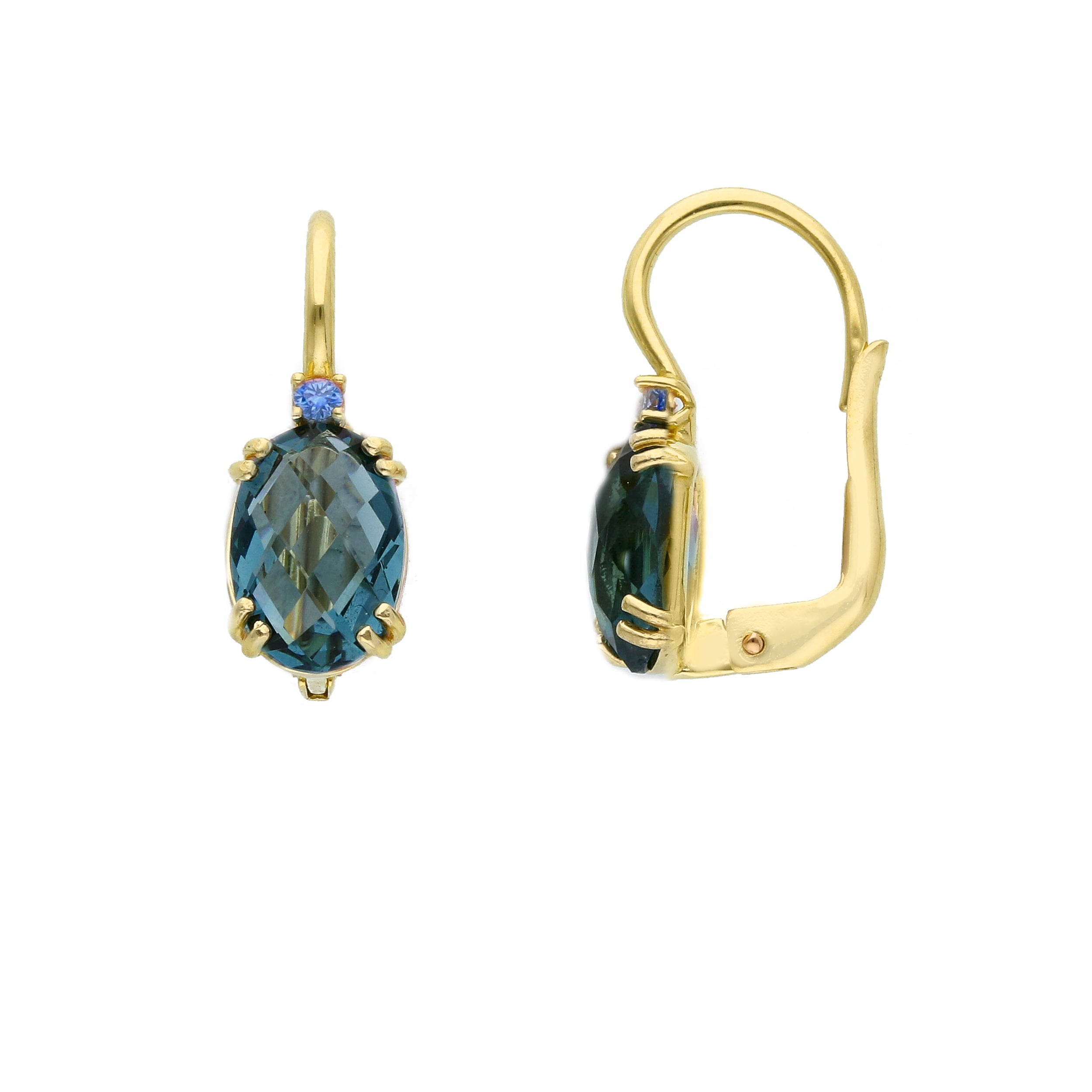 Creolen in 18 Karat - 750 Gelbgold mit gefassten Kristallen - 281665