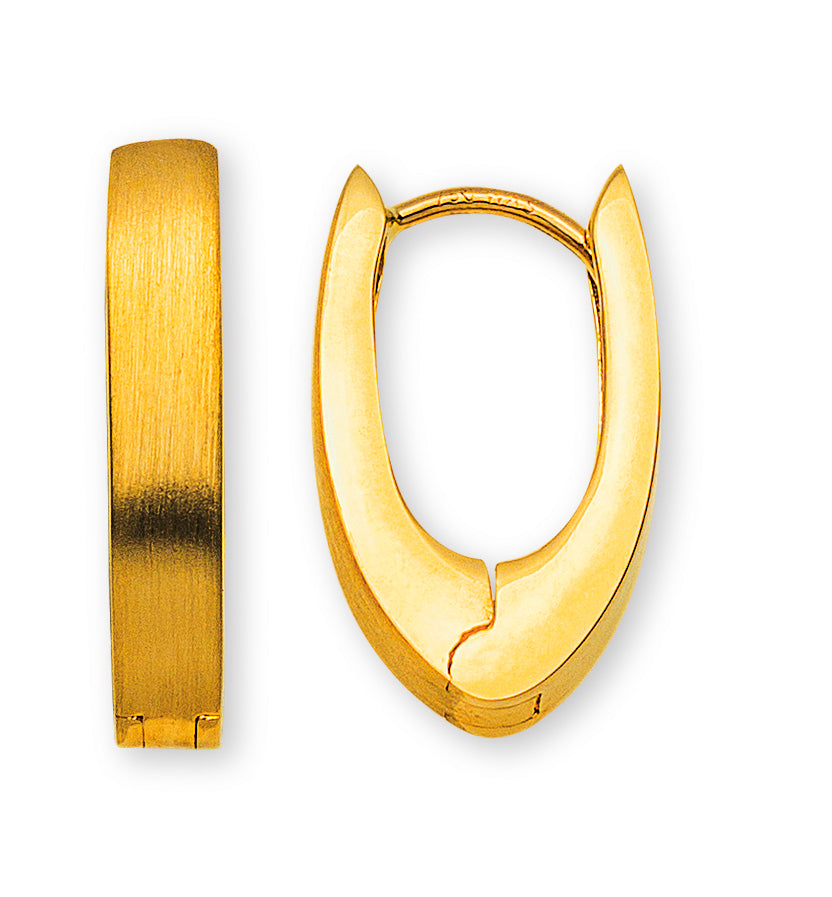 Creolen in 18 Karat Gelbgold poliert/satiniert mit Scharnier - OGO1030