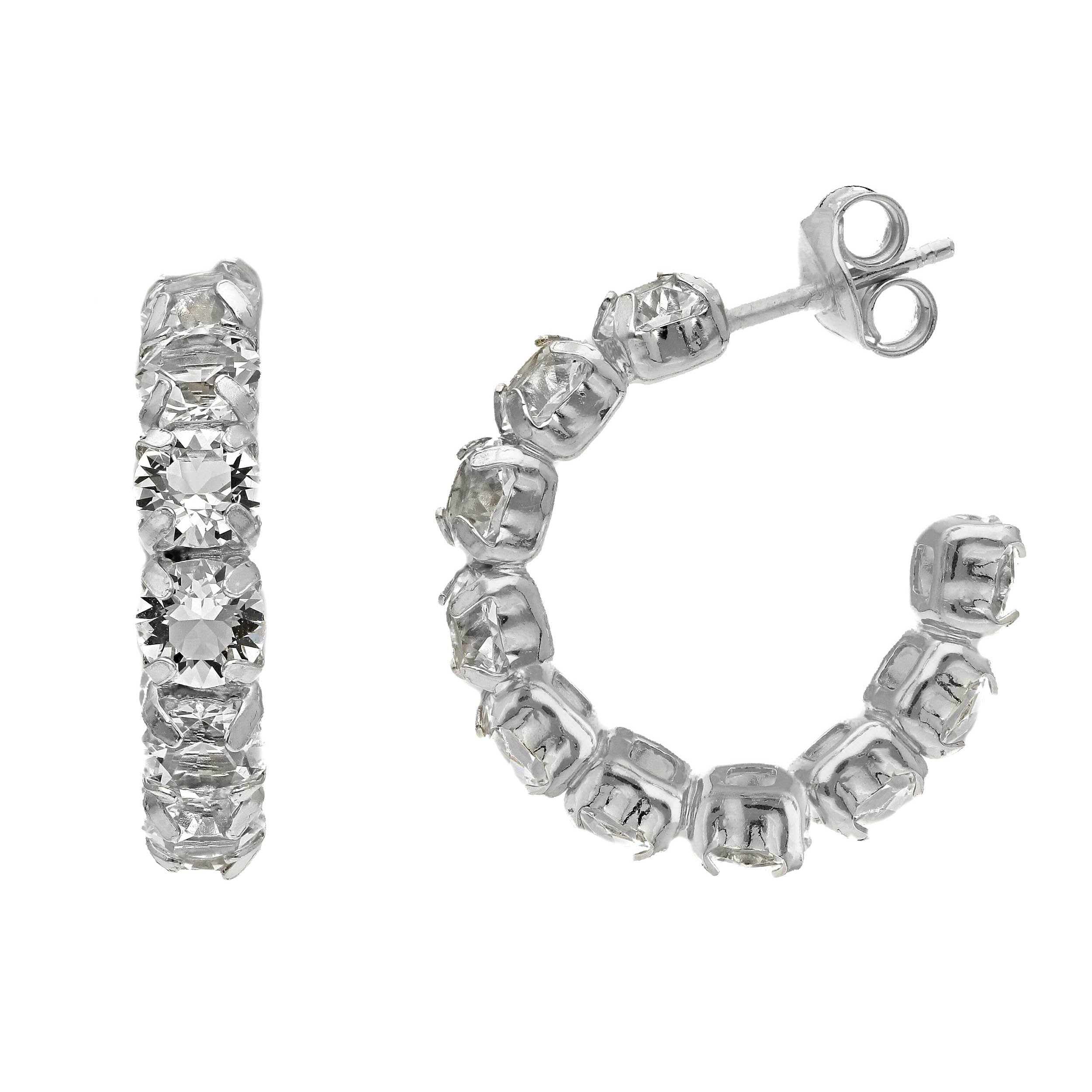 Creolen in Silber 925 mit gefassten Zirkonia - 260323