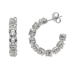 Creolen in Silber 925 mit gefassten Zirkonia - 260323